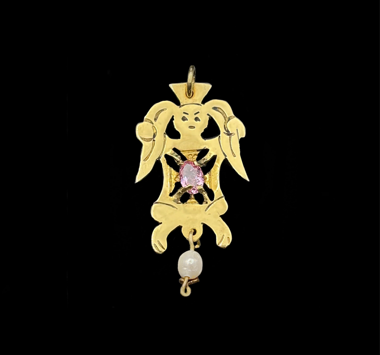 Bunny with Pink Gem and Pearl