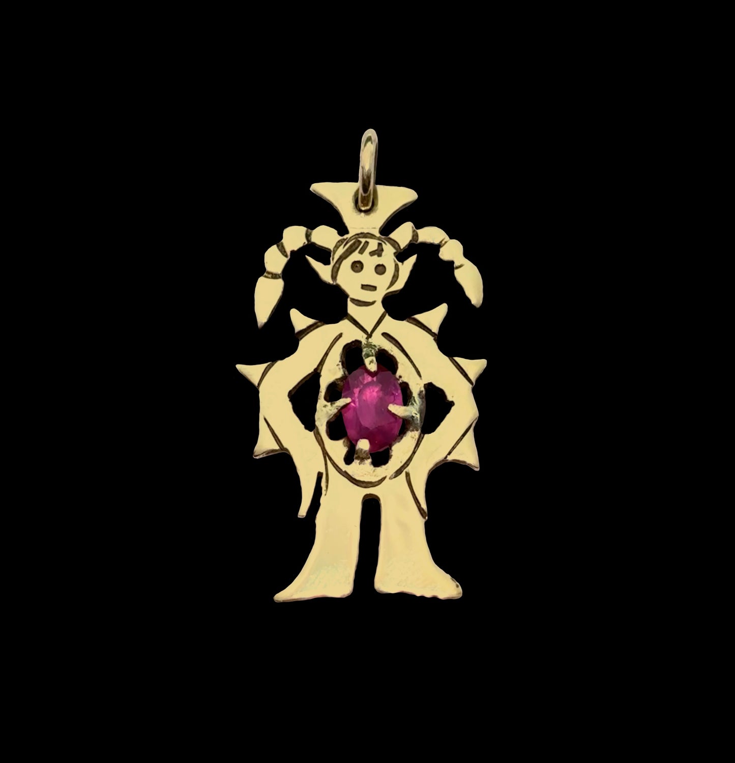 Ruby Goblin Girl Pendant