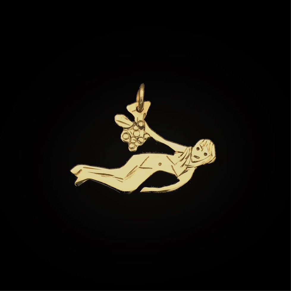 Girl with Grapes Pendant