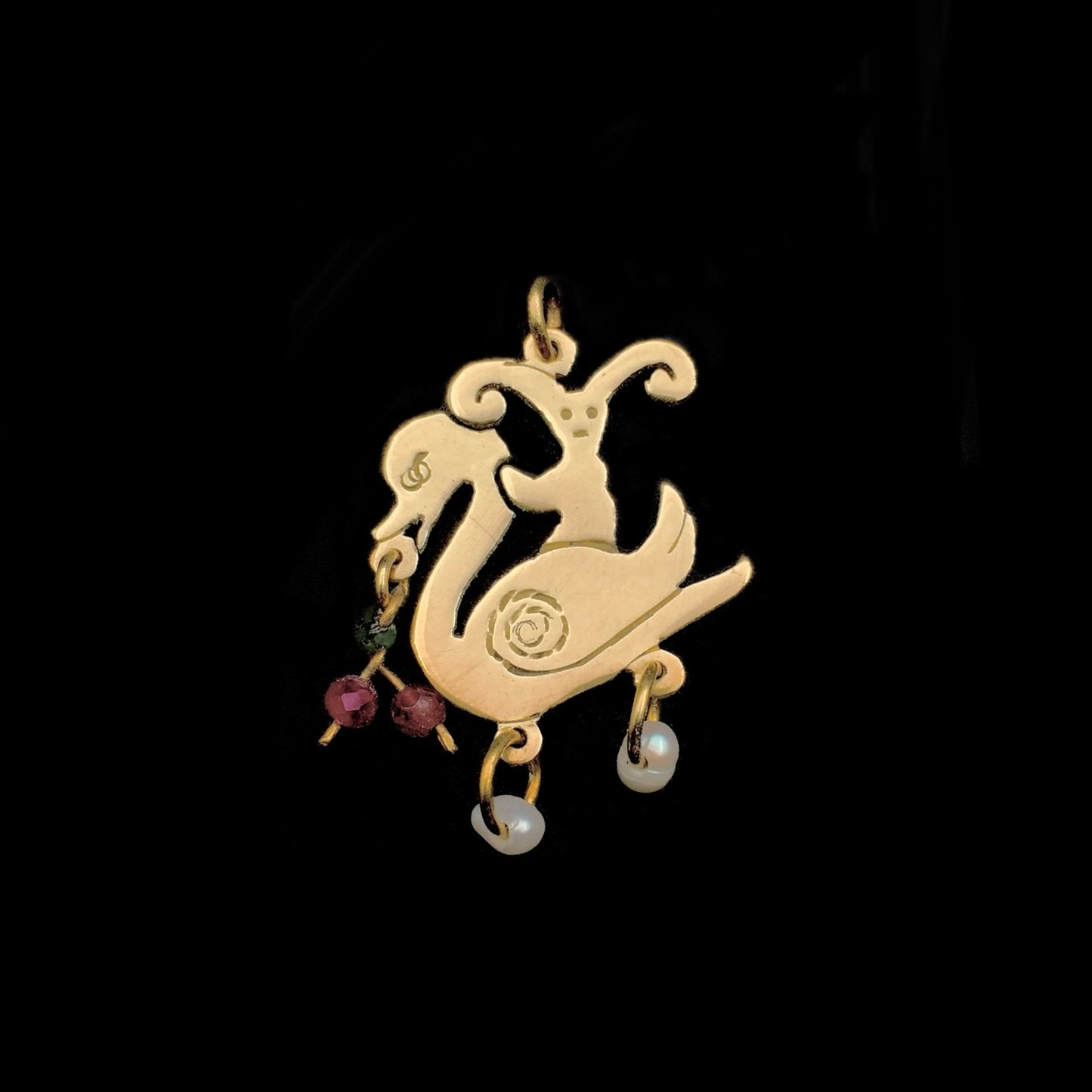 Cherry Swan Boat Pendant