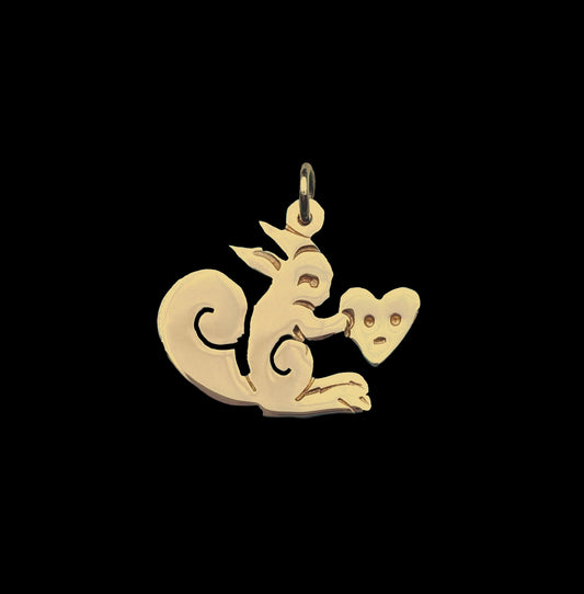 Squirrel with a Heart Pendant