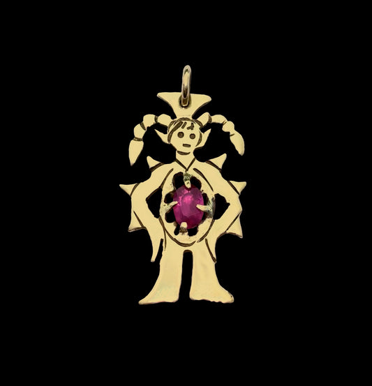 Ruby Goblin Girl Pendant