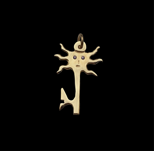 Sun Key with Gem Eyes Pendant
