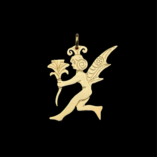 Fairy Holding a Flower Pendant