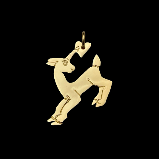 Unicorn Deer with Heart Pendant