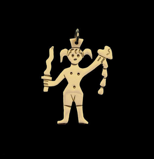 Warrior Girl with Heart Pendant